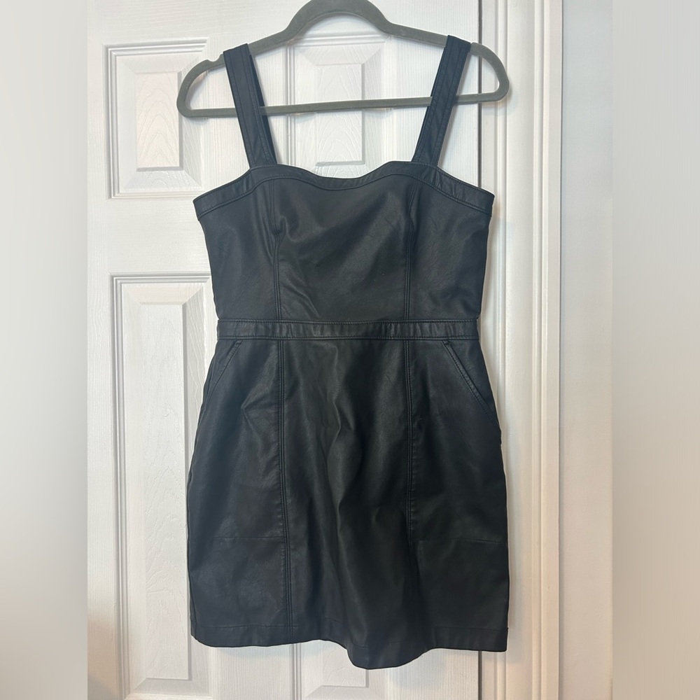 Abercrombie & Fitch black leather mini dress